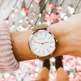 RELOJ HANNAH MARTIN ROSE GOLD MESH + BRAZALETE