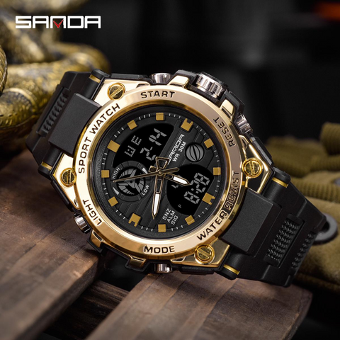 RELOJ SANDA MILITARY BLACK GOLD