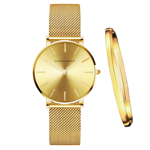 RELOJ HANNAH MARTIN GOLD + BRAZALETE