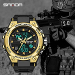 RELOJ SANDA MILITARY BLACK GOLD