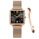 RELOJ HANNAH MARTIN MALIBU ROSE BLACK + BRAZALETE Wayano Store