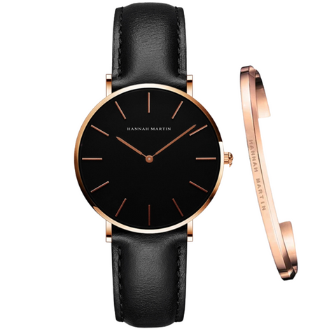 RELOJ HANNAH MARTIN ANFIELD BLACK + BRAZALETE