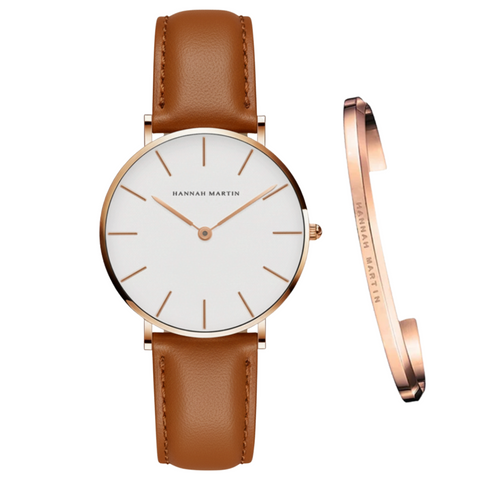 RELOJ HANNAH MARTIN ANFIELD BROWN + BRAZALETE