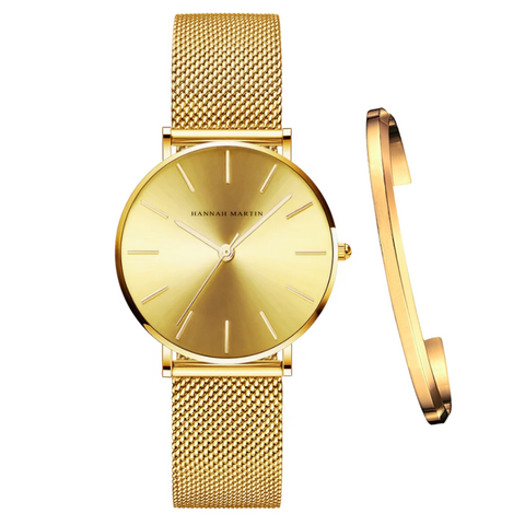 RELOJ HANNAH MARTIN GOLD + BRAZALETE