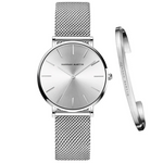 RELOJ HANNAH MARTIN SILVER + BRAZALETE