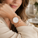 RELOJ HANNAH MARTIN ROSE GOLD MESH + BRAZALETE Wayano Store