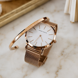 RELOJ HANNAH MARTIN ROSE GOLD MESH + BRAZALETE Wayano Store