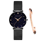 RELOJ HANNAH MARTIN LONDON BLACK + BRAZALETE